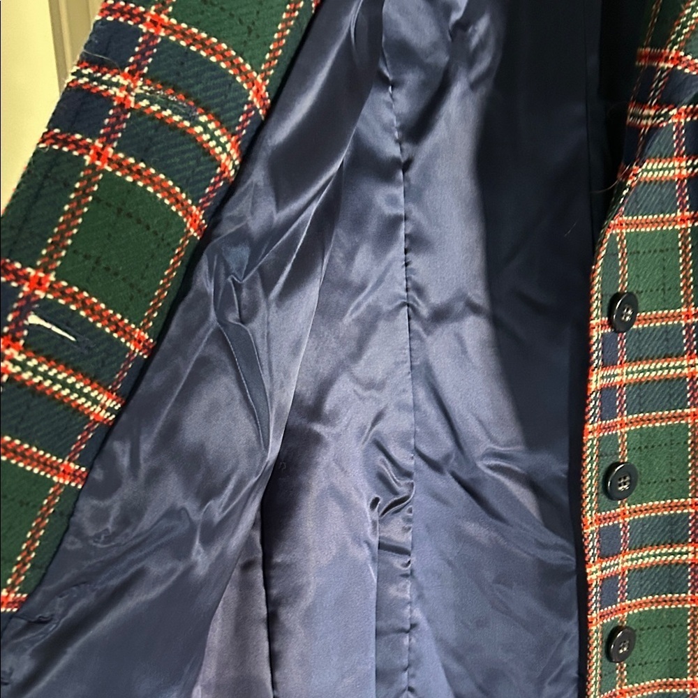 Pendleton Multicolor Plaid Wool Trench Coat size 4 - Picture 4 of 12